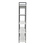 Bookcase Esthon melamine in white marble and black metal 120x28x180cm - Image 3