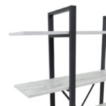 Bookcase Esthon melamine in white marble and black metal 120x28x180cm - Image 4
