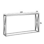 Metal console with glass surface Kantoo in gold shade 120x25x75cm - Слика 3