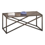 Metal coffee table Susona in black shade smoke glass 100x50x45cm