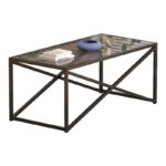 Metal coffee table Susona in black shade smoke glass 100x50x45cm - Image 3