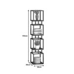 Kubo metal floor rack in black shade smoke glass 30x30x150cm - Слика 3