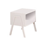 Taffa bedside table with white metal legs in white shade 49x35x49cm - Слика 3