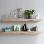 Wall shelf Tipina pine wood in natural shade 50x8.5x4cm - Image 2