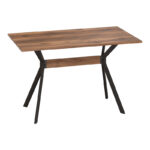 Laluka table with black metal legs in walnut shade 120x70x74cm - Слика 3