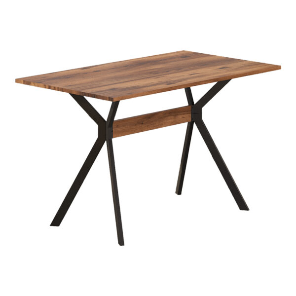 Laluka table with black metal legs in walnut shade 120x70x74cm