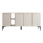 Vetine sideboard in gray-beige color and marble-look surface 180x45x80cm - Слика 4