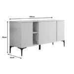 Vetine sideboard in gray-beige color and marble-look surface 180x45x80cm - Слика 5