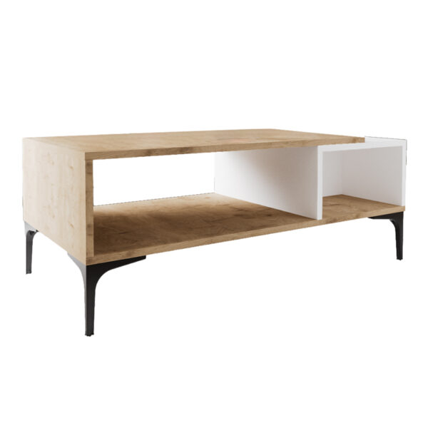 Масичка за кафе Ласати во бела дабова нијанса 90x50x37 см