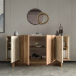 Aramos sideboard in walnut shade with marblew effect 180x45x80cm - Слика 3