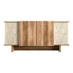 Aramos sideboard in walnut shade with marblew effect 180x45x80cm - Слика 4