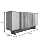 Aramos sideboard in walnut shade with marblew effect 180x45x80cm - Слика 5