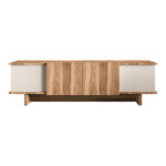 Aramos TV cabinet in walnut-cream shade 180x33x50cm - Image 3