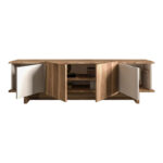 Aramos TV cabinet in walnut-cream shade 180x33x50cm - Image 4