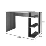Toska work desk in oak-anthracite shade 114x56x76cm - Слика 3
