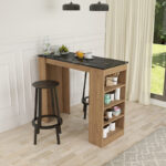 Birma bar table in oak shade with marble look 120x51.5x102cm - Слика 2