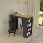 Birma bar table in oak-anthracite shade 120x51.5x102cm - Image 2
