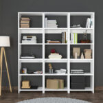Rabuku bookcase in white shade 146x22x160cm - Image 2
