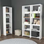 Rabuku bookcase in white shade 146x22x160cm - Image 3