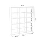 Rabuku bookcase in white shade 146x22x160cm - Image 4
