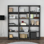 Rabuku bookcase in anthracite shade 146x22x160cm - Слика 2