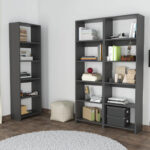 Rabuku bookcase in anthracite shade 146x22x160cm - Слика 3