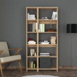 Alkathi bookcase in oak shade 77x22x160cm - Слика 2