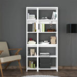 Alkathi bookcase in white shade 77x22x160cm - Слика 2