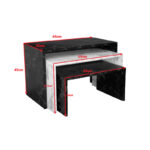 Mabole coffee tables 3 pcs in marble effect 65x35x45cm - Слика 4