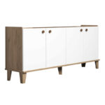 Комода Lethak во даб-бела нијанса 180x41x78 см