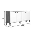 Lethak sideboard in oak-white shade 180x41x78cm - Image 3