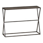 Console Loujie I in black metal with smoke glass 100x30x76cm