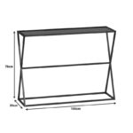 Console Loujie I in black metal with smoke glass 100x30x76cm - Слика 3