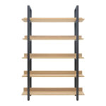 Almond bookcase in oak-black shade 120x29x185cm - Слика 2