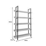 Almond bookcase in oak-black shade 120x29x185cm - Слика 5