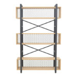 Fifer bookcase in oak-black shade 120x28x185cm - Image 2