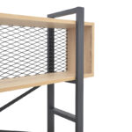 Fifer bookcase in oak-black shade 120x28x185cm - Image 4