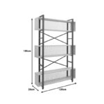 Fifer bookcase in oak-black shade 120x28x185cm - Image 6