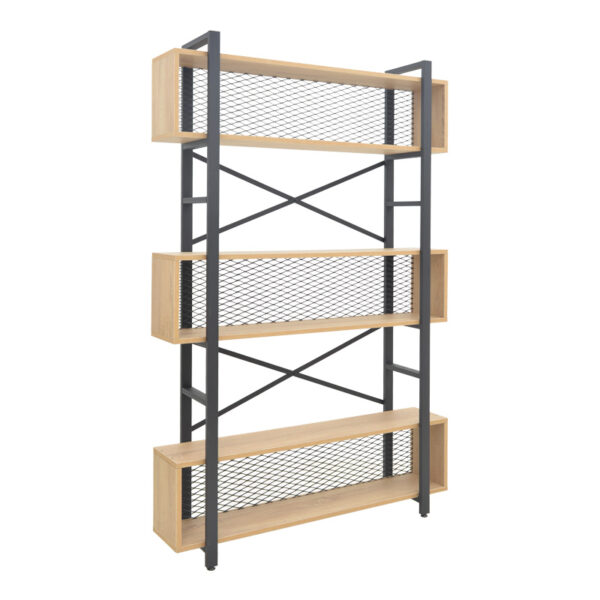 Полица за книги Fifer во даб-црна нијанса 120x28x185 см