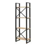 Crimson bookcase in oak-black shade 50x22x150cm - Слика 2