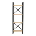Crimson bookcase in oak-black shade 50x22x150cm - Слика 3