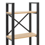 Crimson bookcase in oak-black shade 50x22x150cm - Слика 4