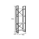 Crimson bookcase in oak-black shade 50x22x150cm - Слика 6