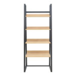 Ryder bookcase in oak-black shade 75x36x185cm - Image 2