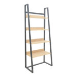 Ryder bookcase in oak-black shade 75x36x185cm