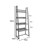 Ryder bookcase in oak-black shade 75x36x185cm - Image 6