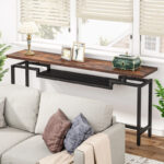 Onole console in walnut - black metal 180x35x82cm - Слика 2