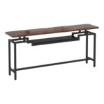 Onole console in walnut - black metal 180x35x82cm