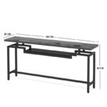 Onole console in walnut - black metal 180x35x82cm - Слика 5