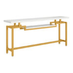 Onole console in marble look - gold metal 180x35x82cm